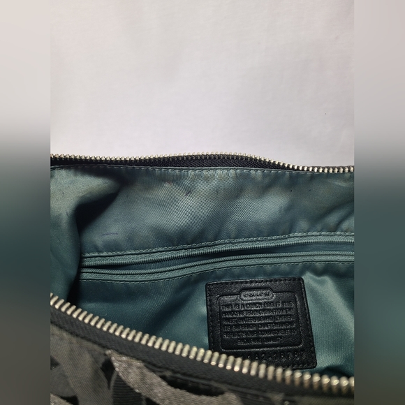 Coach Hobo Bag KRISTIN Chain Link Op Art 18787 Black Silver - Picture 14 of 16